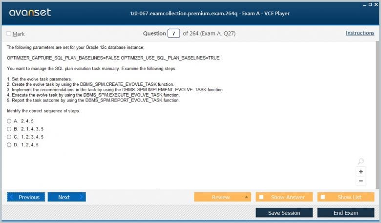 Oracle 1z0-067 Test Practice Test Questions, Exam Dumps