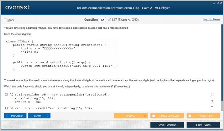 Oracle 1z0-808 Test Practice Test Questions, Exam Dumps