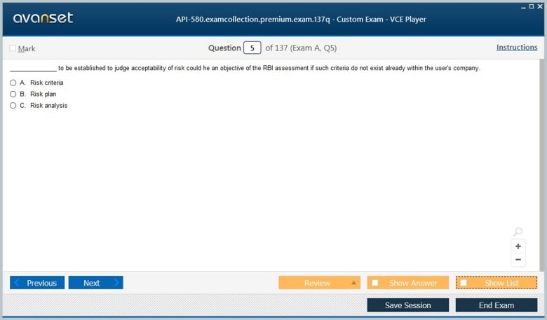 API-580 Premium VCE Screenshot #1