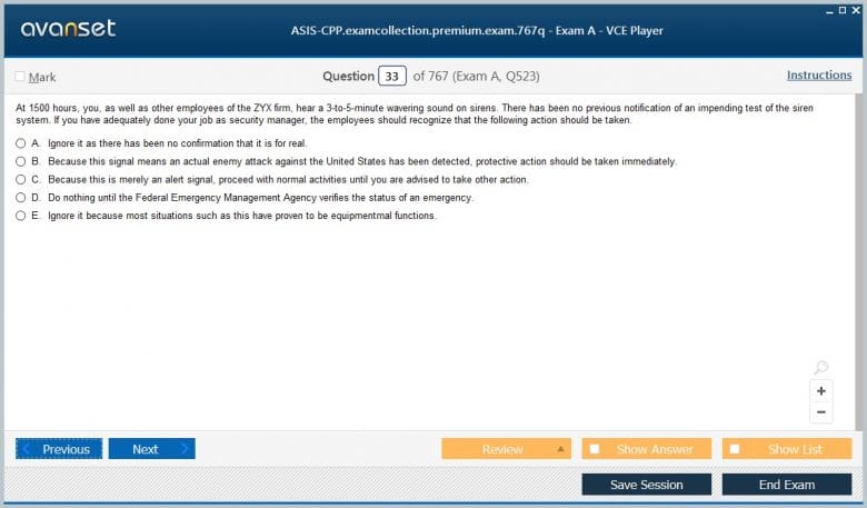 ASIS-CPP Premium VCE Screenshot #2