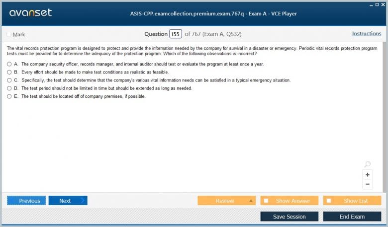 ASIS-CPP Premium VCE Screenshot #3