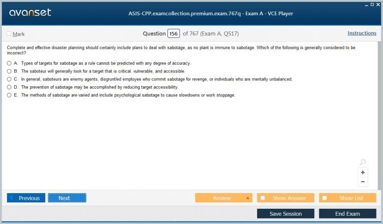 ASIS-CPP Premium VCE Screenshot #4