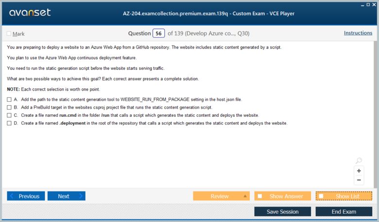 AZ-204 Premium VCE Screenshot #3