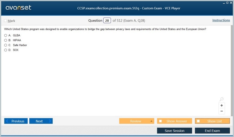 CCSP Premium VCE Screenshot #1