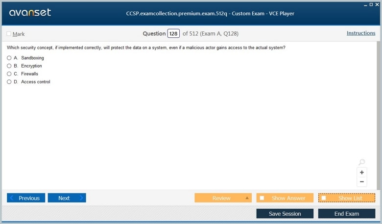 CCSP Premium VCE Screenshot #3