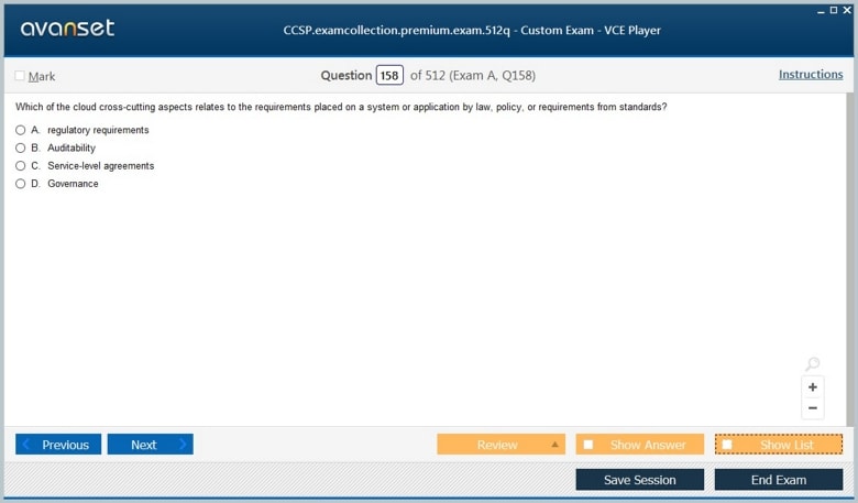 CCSP Premium VCE Screenshot #4