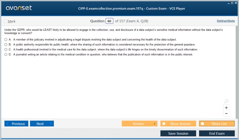 CIPP-E Premium VCE Screenshot #4