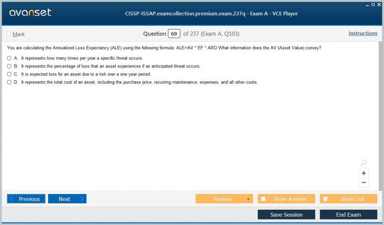 CISSP-ISSAP Premium VCE Screenshot #4