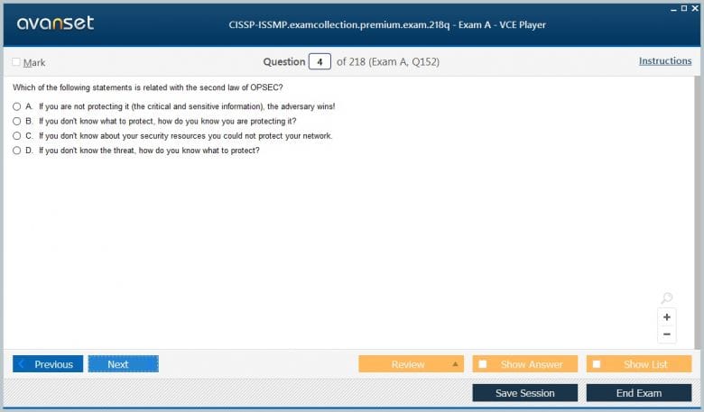 CISSP-ISSMP Premium VCE Screenshot #1