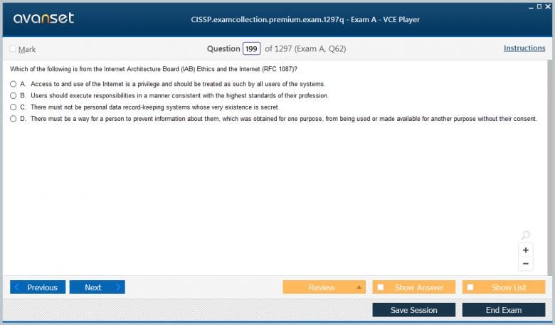CISSP Premium VCE Screenshot #3