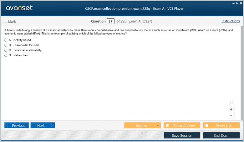 CSCP Premium VCE Screenshot #1
