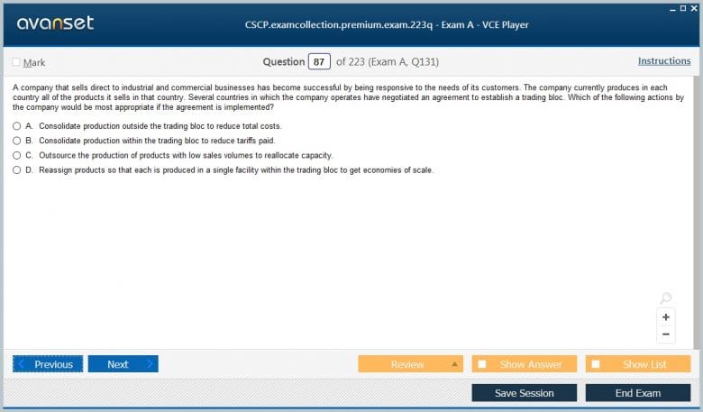 CSCP Premium VCE Screenshot #3