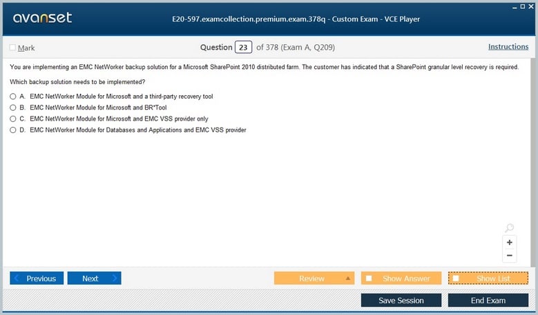 E20-597 Premium VCE Screenshot #3