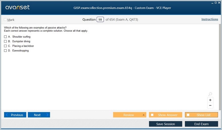 GISP Premium VCE Screenshot #2