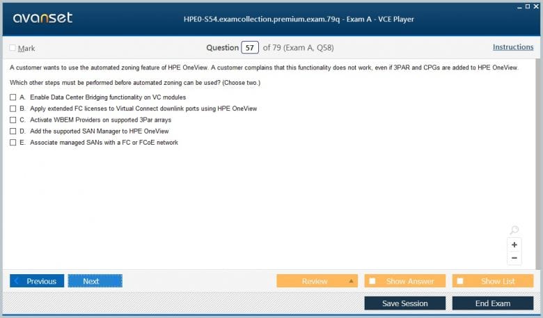 HPE0-S54 Premium VCE Screenshot #3