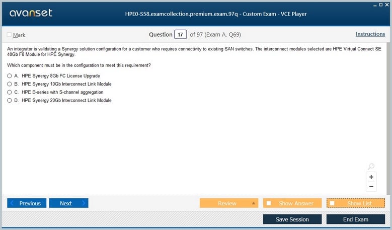 HPE0-S58 Premium VCE Screenshot #2