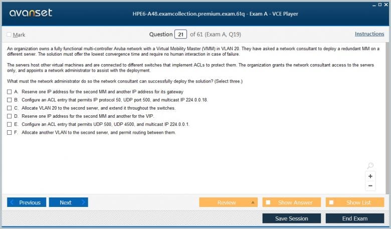 HPE6-A48 Premium VCE Screenshot #3
