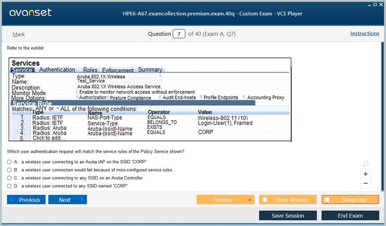HPE6-A67 Premium VCE Screenshot #2