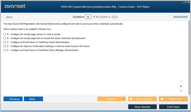 HPE6-A67 Premium VCE Screenshot #3
