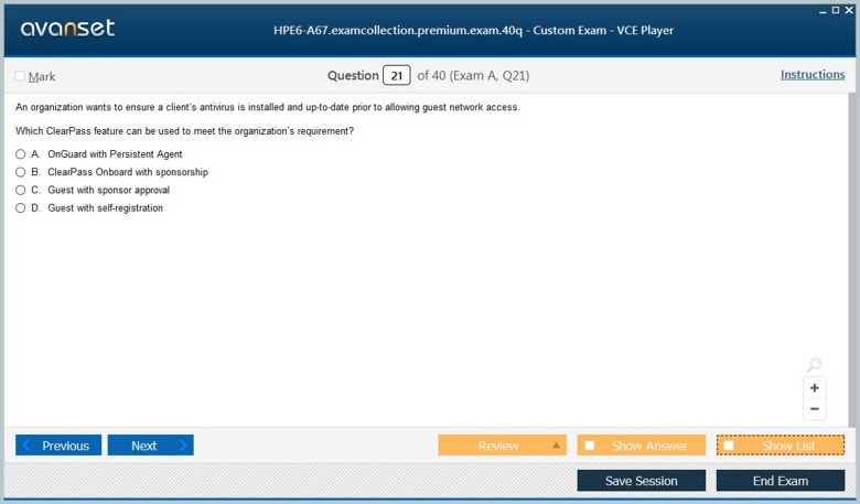 HPE6-A67 Premium VCE Screenshot #4