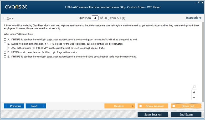 HPE6-A68 Premium VCE Screenshot #1