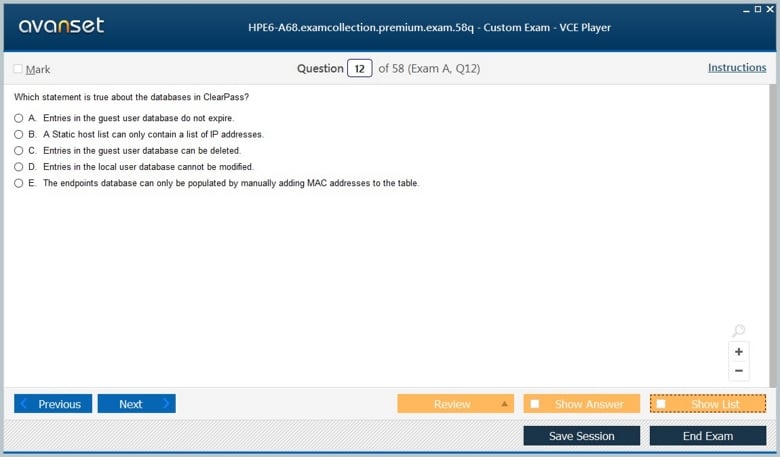 HPE6-A68 Premium VCE Screenshot #2