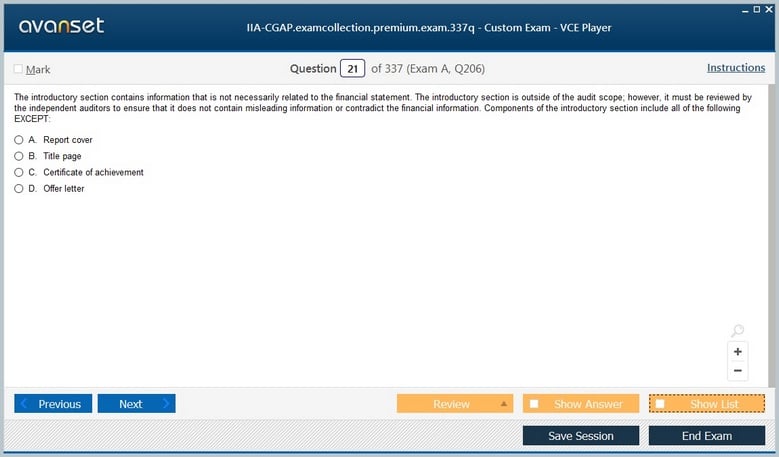 IIA-CGAP Premium VCE Screenshot #2