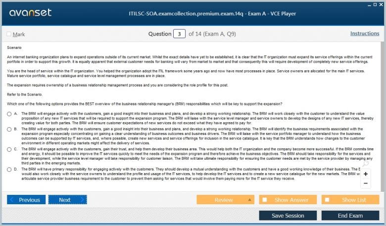 ITILSC-SOA Premium VCE Screenshot #3