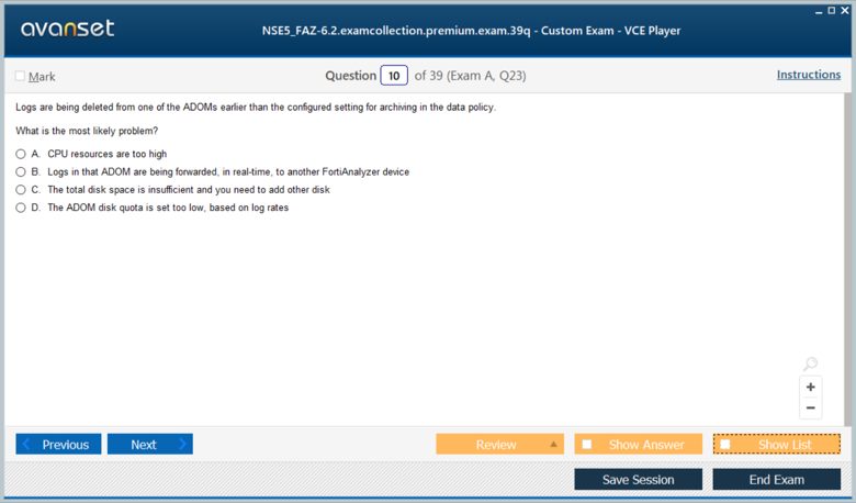 NSE5_FAZ-6.2 Premium VCE Screenshot #2