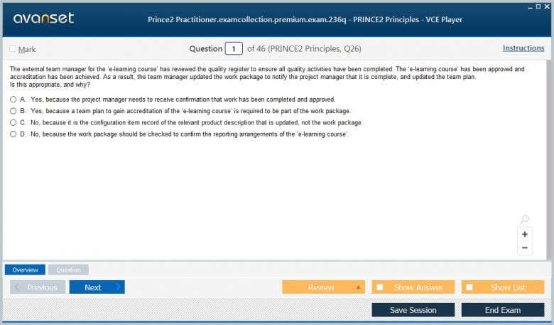 PRINCE2-Practitioner Premium VCE Screenshot #1