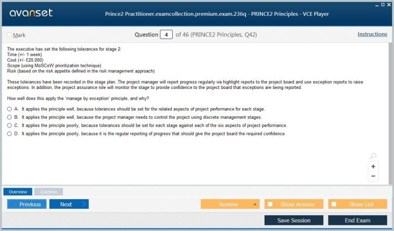 PRINCE2-Practitioner Premium VCE Screenshot #2