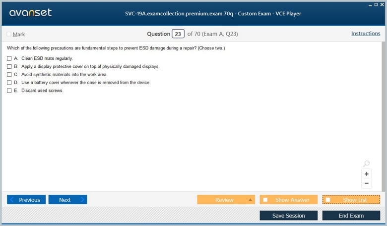 SVC-19A Premium VCE Screenshot #3