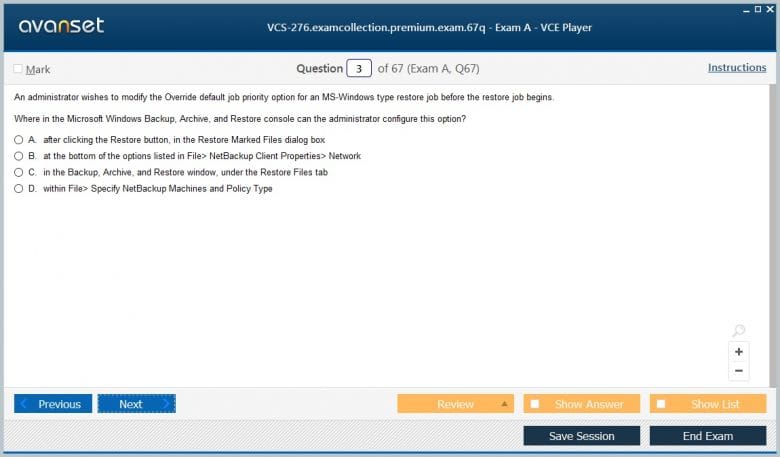 VCS-276 Premium VCE Screenshot #1