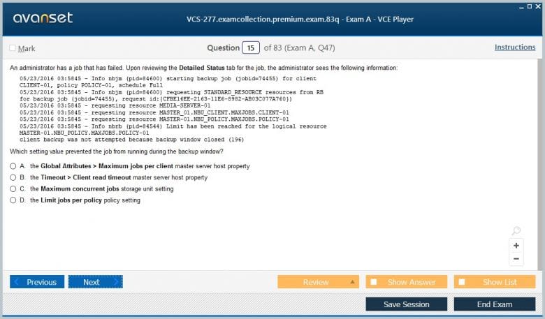 VCS-277 Premium VCE Screenshot #2