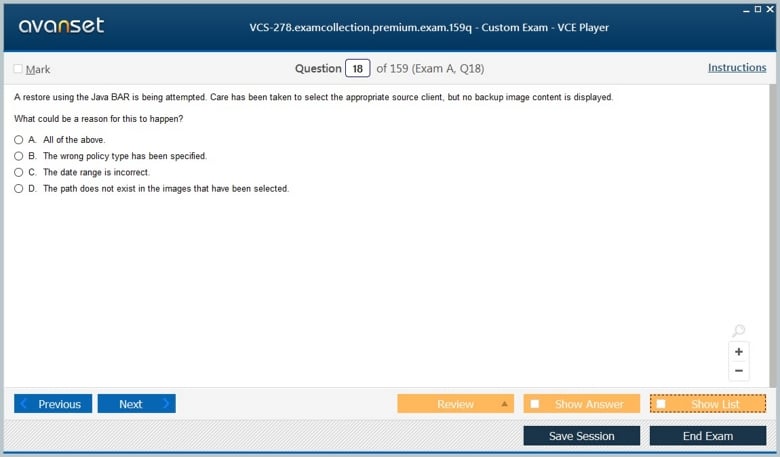 VCS-278 Premium VCE Screenshot #2