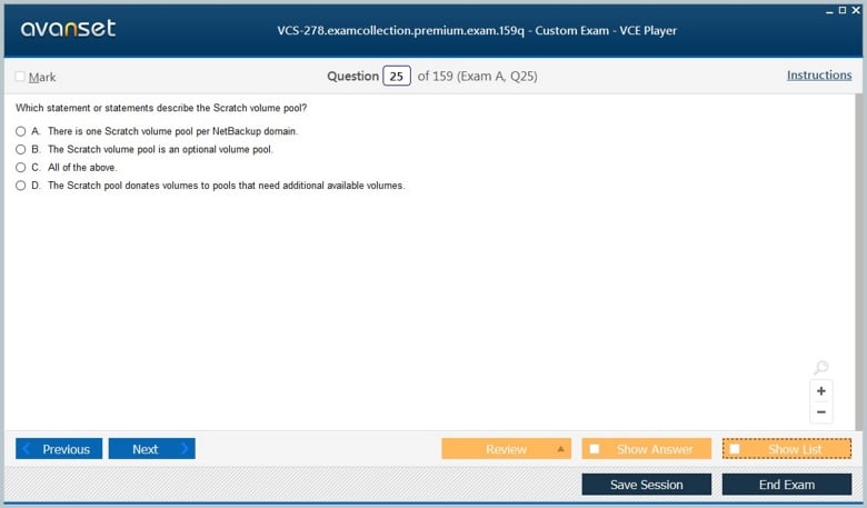 VCS-278 Premium VCE Screenshot #3