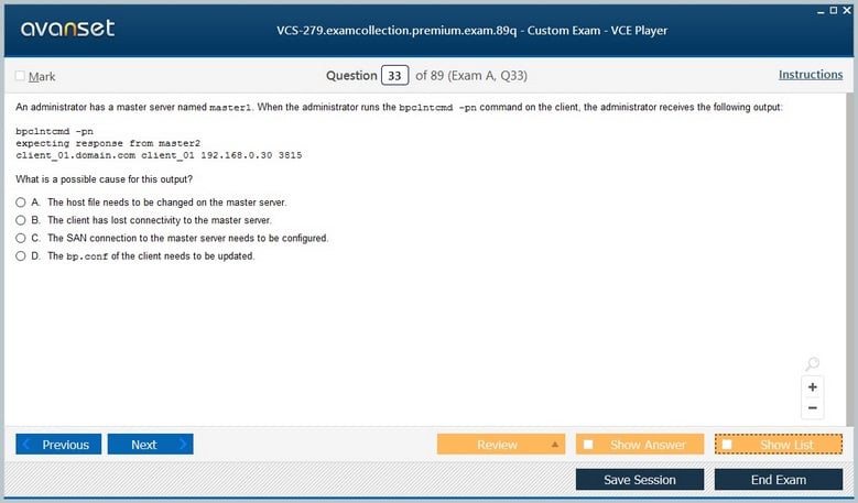 VCS-279 Premium VCE Screenshot #4
