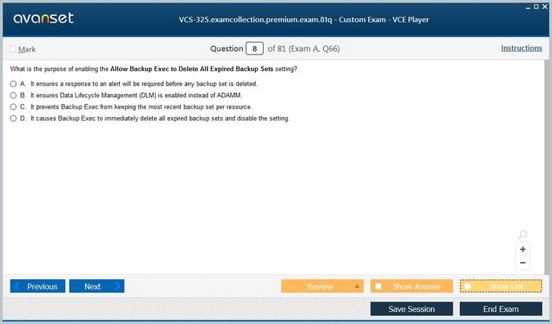 VCS-325 Premium VCE Screenshot #1