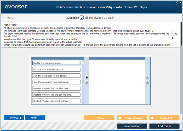 Vce exam files