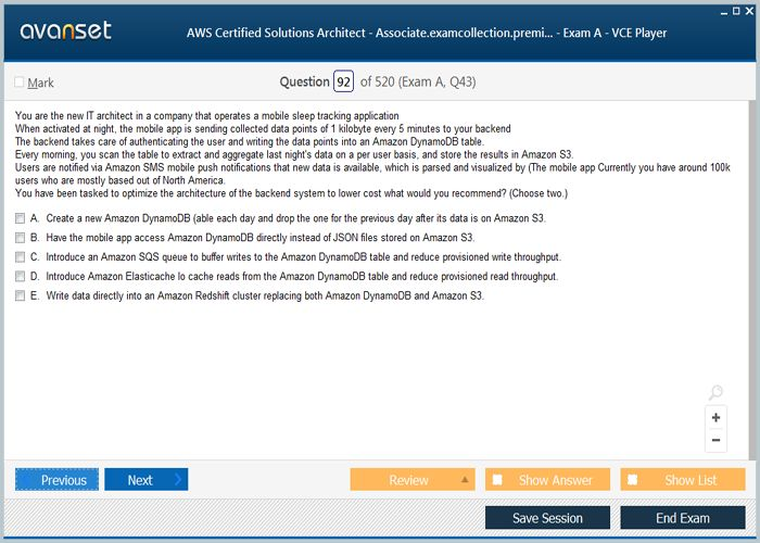 aws solution architect associate questions